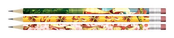 Карандаш чернографитный (набор) круглые с ластиком ОПП Рокки заточенный ТМ (HB) 10х3 шт, HB Hot Print, ВКФ GGZ-3P-03