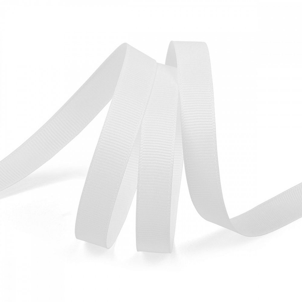 Лента репсовая (в рубчик) 12.0 мм цв. 029 белый уп.22.86м (±1м)