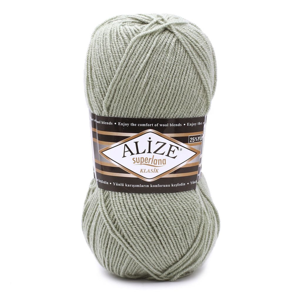 Пряжа Alize (Ализе) Superlana klasik / уп.5 мот. по 100 г, 280м, 138 зеленый миндаль A