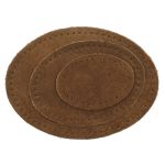 Набор заплаток пришивных из замши, овал 4х5,5см, 6х8,2см, 8х10,9см, с перфорацией, 3 шт (32 кэмел), 59404