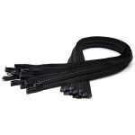 Молния спираль (витая) Т5 (5 мм) 1 зам., разъем., 80 см, светоотражающая, цв. черный, 5 шт