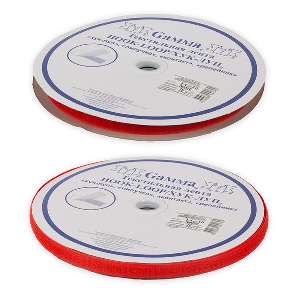 Лента контактная липучка (велкро) пришивная 16 мм / 25 метров, 114 т.синий, Gamma LG-16, ПАРА (крючок+петля), качество 