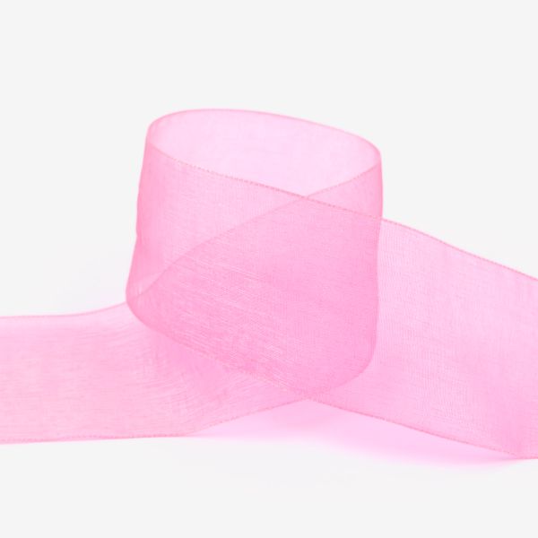 Лента капроновая (органза) 50.0 мм / 5 шт по 5.4 метра, 029 я.розовый, Blitz OR-50