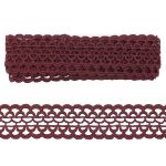 Кружево гипюр (плетёное) 33 мм, 3,4 м, ±4 см, 125 бордо