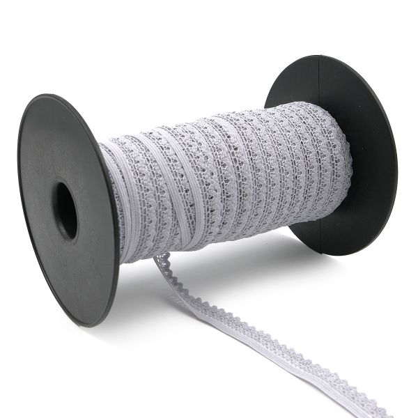Резинка бельевая (ажурная) 13.5 мм / 50 метров, св.серый, 0313/81