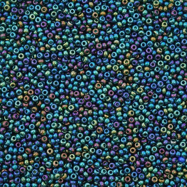 Бисер Preciosa прозрачный с радужным покрытием 10/0 (2.3 мм), круг.отв., 50 г, (51150)