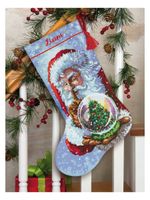Набор для вышивания нитками Dimensions, Сапожок. Снежный шар Санты, 40.6 см