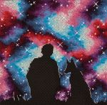 Набор для вышивания нитками Panna, Лучшие Друзья во Вселенной, 14,5х14,5 см