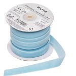 Лента бархатная (тесьма) эластичная 20.0 мм / 16.5±0.5 метра, №603 (14-4316) голубой, Blitz VRE-20