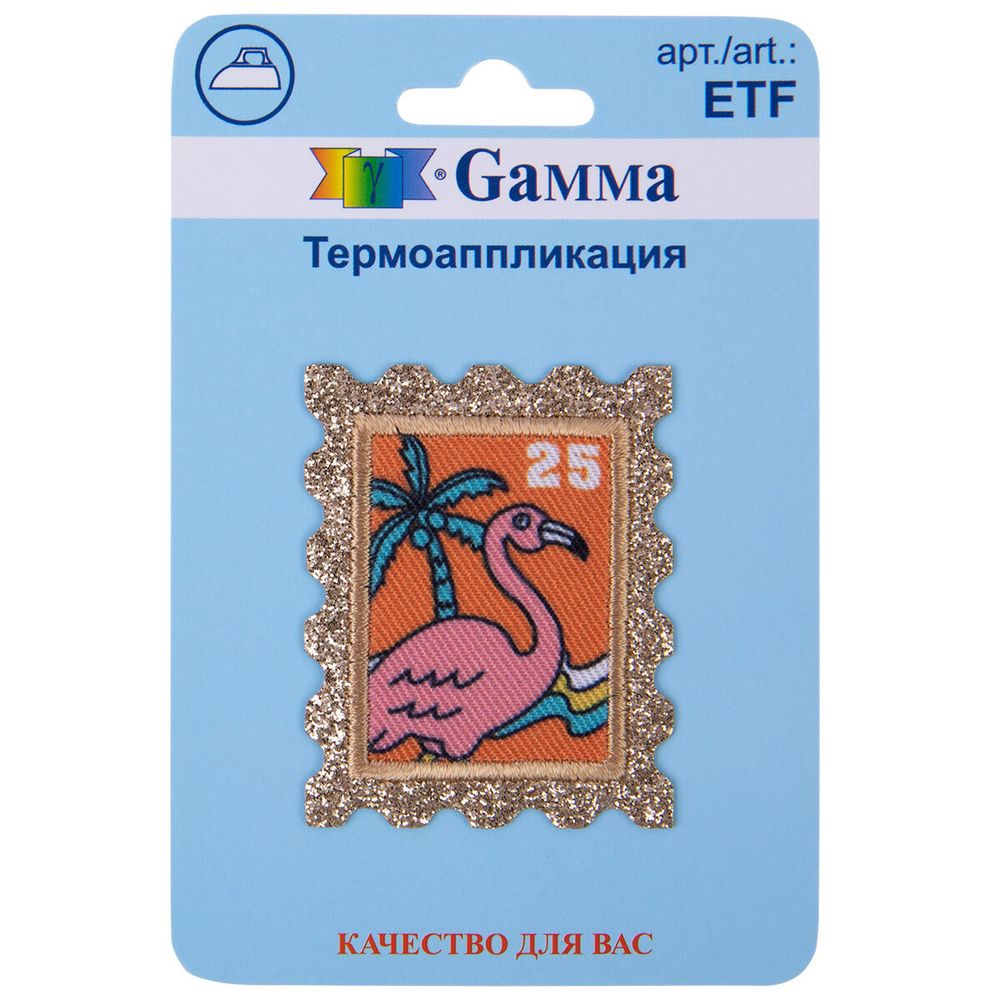 Термоаппликация 1 шт, 02-425 Фламинго 4х5.1 см, ETF, Gamma ETF