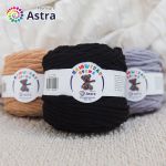 Пряжа Astra Premium (Астра Премиум) Плюшевая / уп.2 мот. по 100 г, 80 м, 999 черный