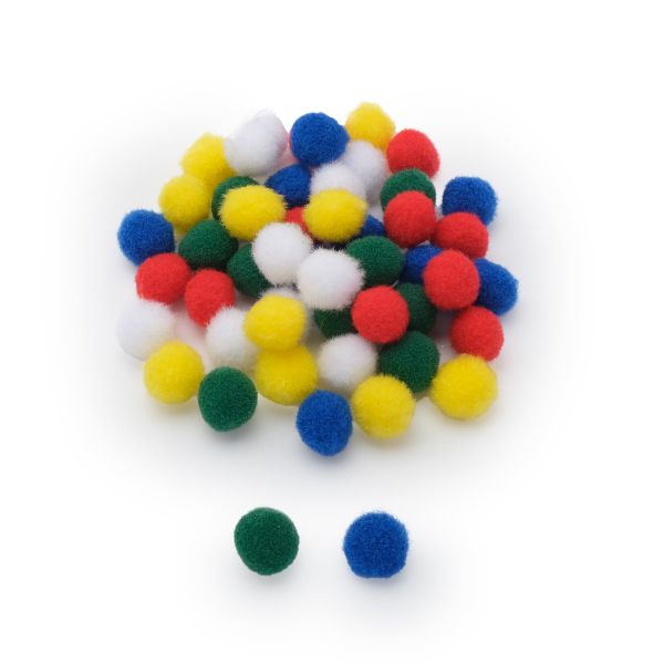 Помпоны Цвета радуги ⌀15мм, 5 цветов, 50 шт, Astra&Craft