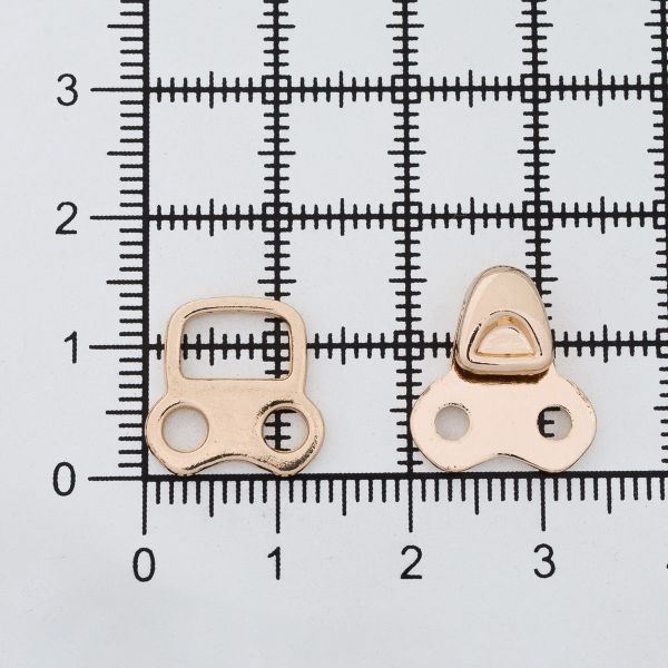 Крючки пришивные декоративные 14х24 мм, gold, золото, 12 шт