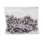 Пуговицы на ножке Жемчужина со стразами 8мм (сиреневый/серебро), 50 шт