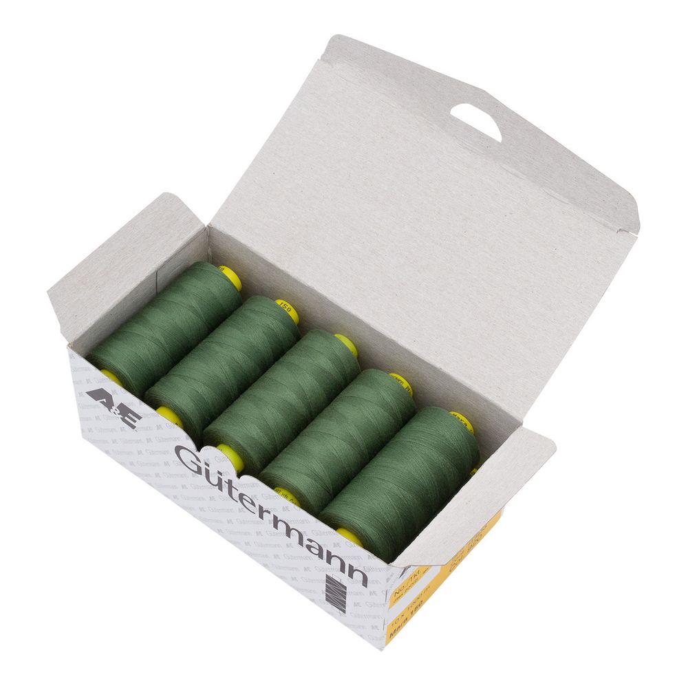 Нитка особо тонкая Gutermann Mara №150 (150/2), 1000 м, 713953, цв. 920 спаржа, 1 катушка