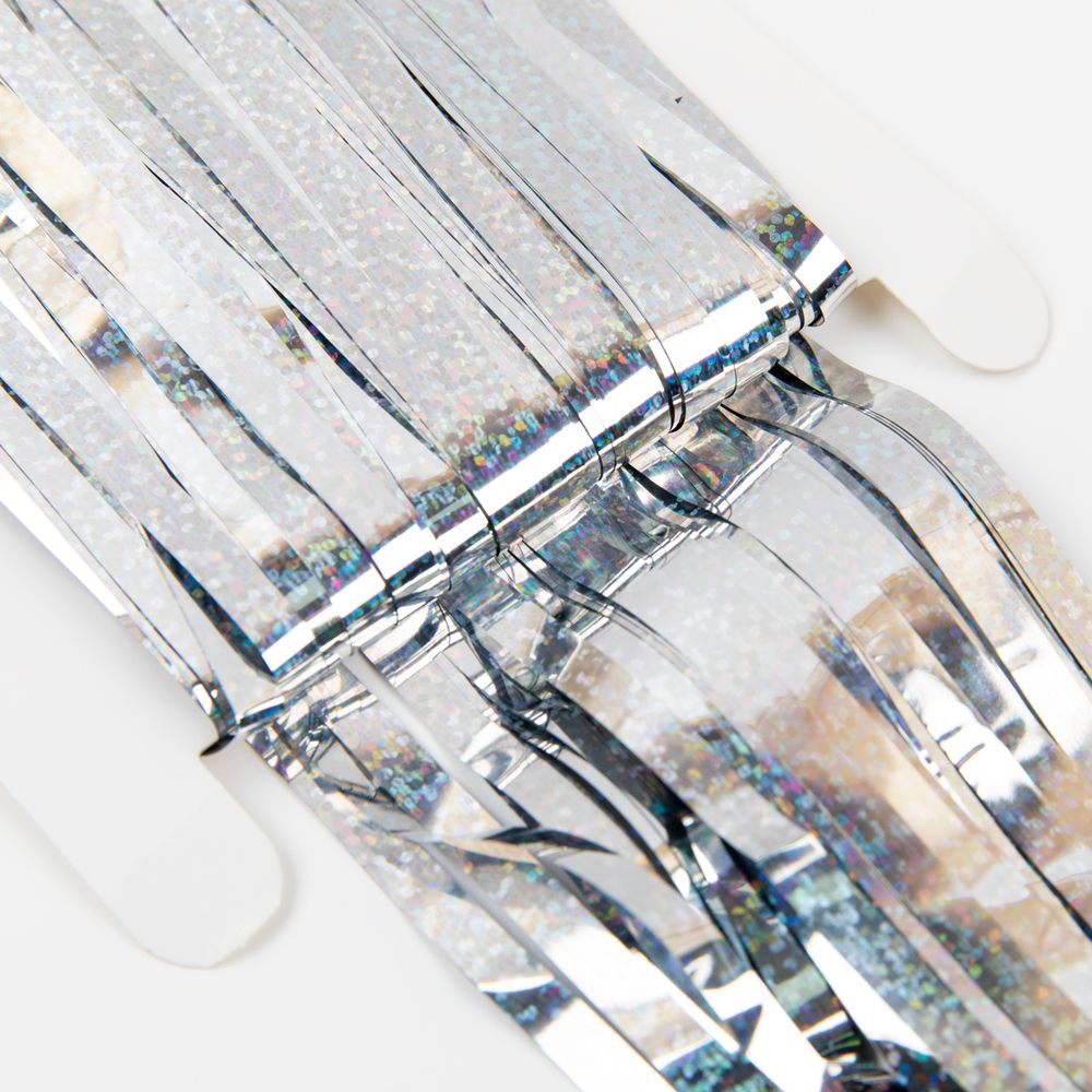 Занавес праздничный Дождик 100х200 см, 05-серебряный, голография, Boomzee GBZ-07