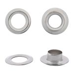 Люверсы металл ⌀9.2 мм (внутр.), h=6.32 мм, внешн. ⌀18.9 мм, №24, сталь, New Star, никель, уп≈1000 шт