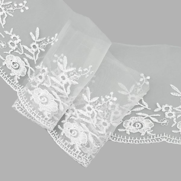 Кружево капроновое широкое 110 мм / 13.71 м, 0574-5001, цв.белый