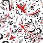 Ткань для пэчворка Peppy Мезенские узоры, отрез 50х50 см, 135 г/м², МУ-13 белый, Peppy