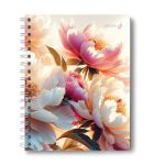 Тетрадь общая с твердой обложкой, глянцевая ламинация A5 80 л. на гребне 65 г/м², белизна 100% 4 шт клетка, 01566 Цветение, Светоч Т215