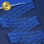 Кружево отделочное в стиле "трикотаж" 40 мм, 150-1, цв.16 синий, 9.14м
