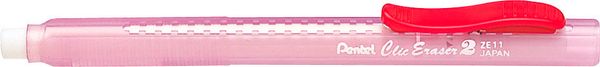 Ластик-карандаш выдвижной Click Eraser 2 12 шт, ZE11T-B красный корпус, Pentel