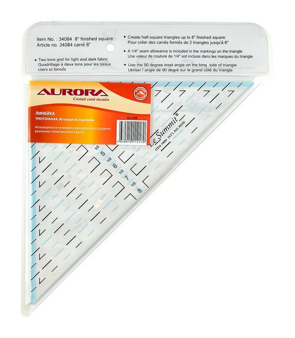 Линейка треугольная 8 дюймов, AU-608, Aurora, 1 шт