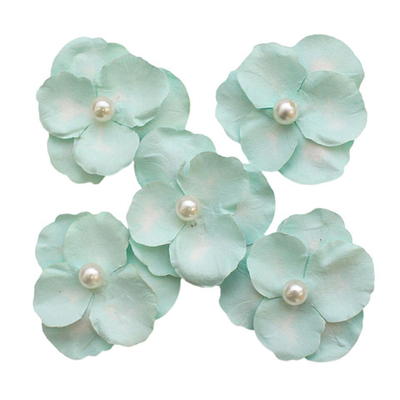 Цветы бумажные "Фиалки", d 5 см, упак., 5 шт, Астра, голубой