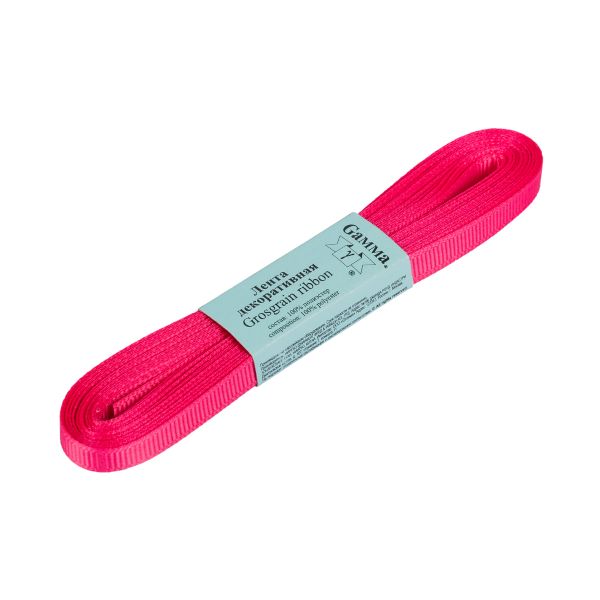 Лента репсовая нарезка 06.0 мм / 10 шт по 5.4 метра, 037 т.розовый, Gamma GR-06