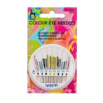Иглы ручные для гобеленовых и трикотажных тканей с цветным ушком, №22-28,24 шт, в розетке, Pony