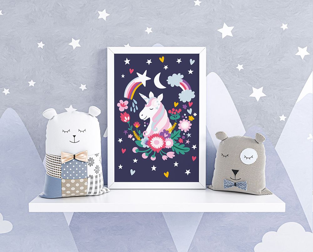 Картина по номерам Фрея, на картоне Нежный единорог, 20х30 см