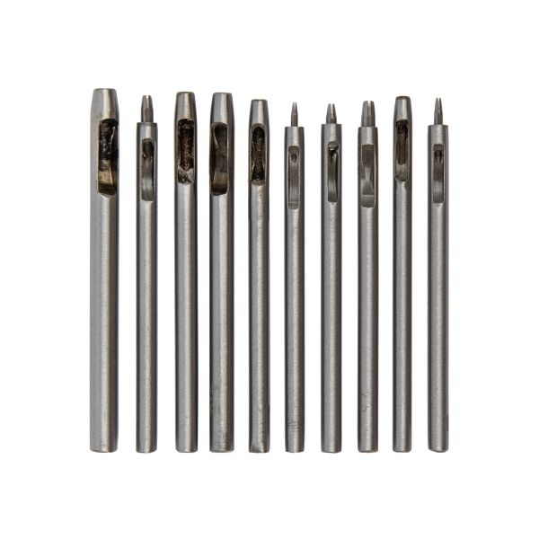 Пробойники для кожи круглые, набор 0.5/1/1.5/2/2.5/3/3.5/4/4.5/5 мм, Промысел, LT-032