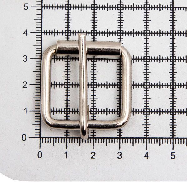 Пряжка ременная металл 25.5 мм (33.5х33 мм, d4 мм), 10 шт, роликовая, никель