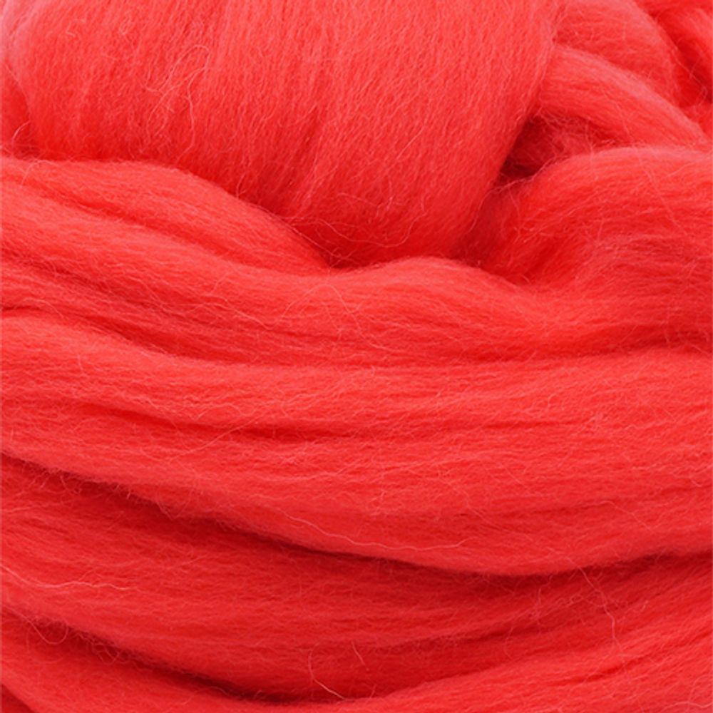 Шерсть для валяния Троицкая п/тонкая 1х100 г (до 29 мкр), 1390 коралл