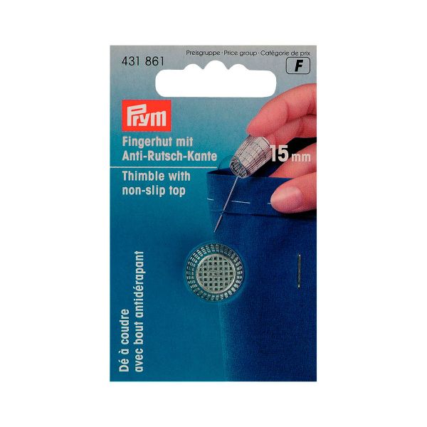 Напёрсток с кантом против скольжения, цинк, хром. покр, 15,0мм, Prym