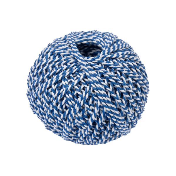 Шпагат х/б ⌀2.0 мм, 100 м, клубок, бело-синий, Gamma ШХ4