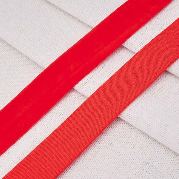 Лента бархатная (тесьма) эластичная 20.0 мм / 32.9±2 метров, 40 красный