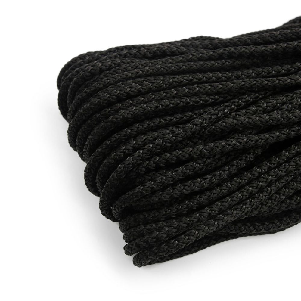 Шнур полипропилен круглый вязаный ⌀6.0 мм / 100 метров, 6-02 черный