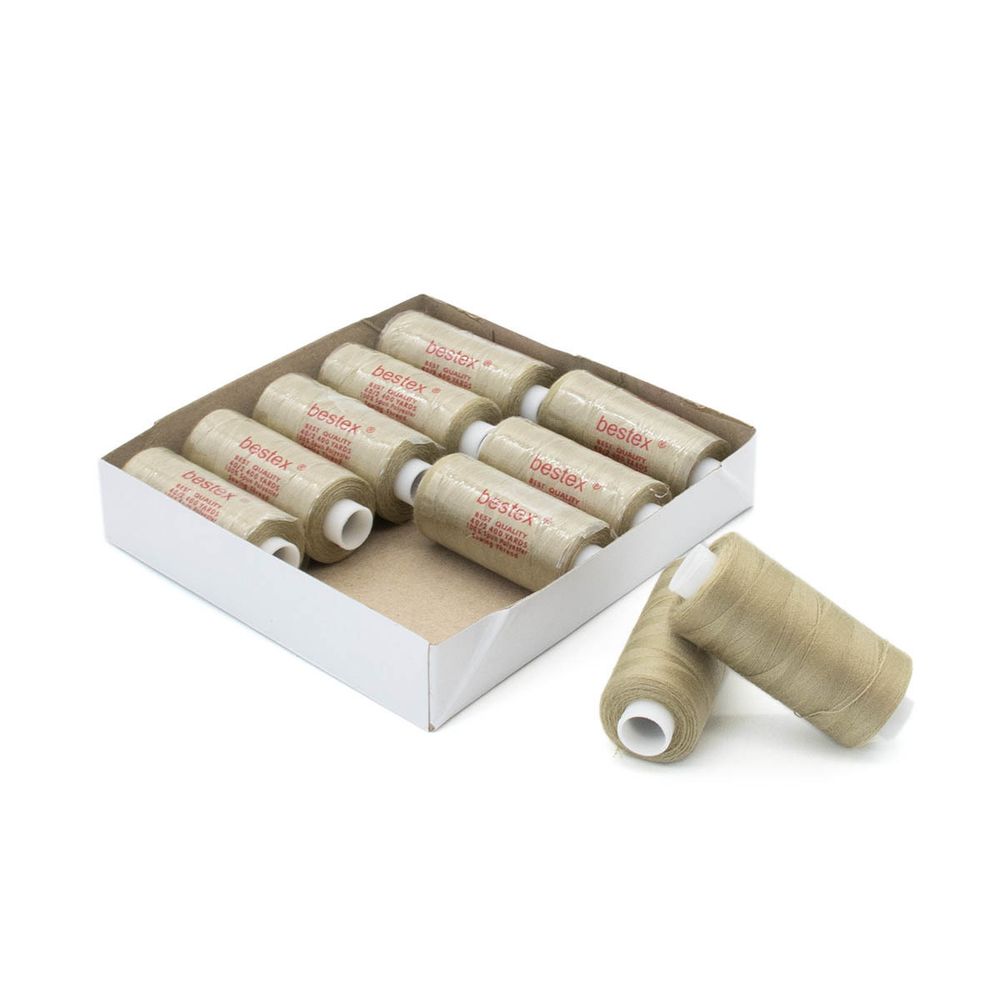 Нитки швейные бытовые Bestex 40/2, 365 м (400 ярд) / 10 кат., 233 бежево-пепельный