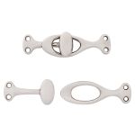 Крючки пришивные декоративные 36х10 мм, серебро (никель), 6 шт