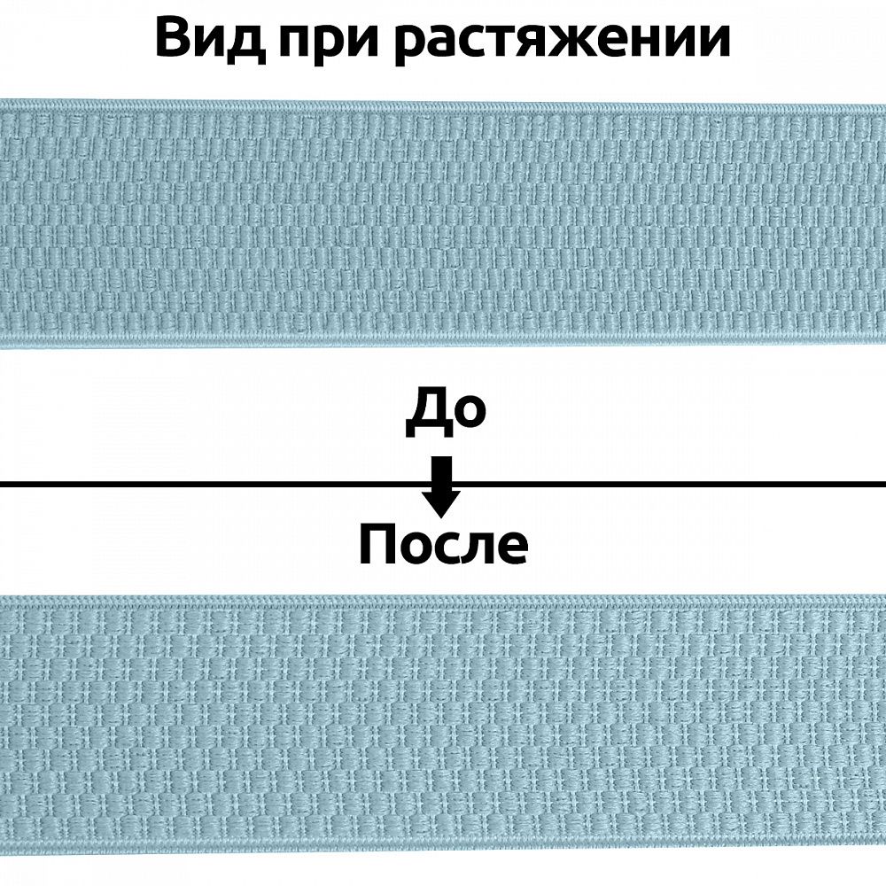 Резинка помочная Ультра 40мм F183 голубой, 4м (±0,5м)
