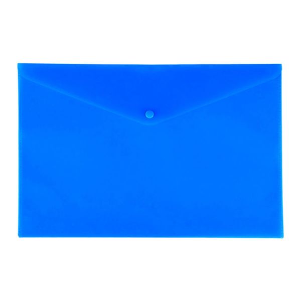 Конверт на кнопке А4, 0.18 мм, глянцевый, синий, 10 шт, Lamark 425