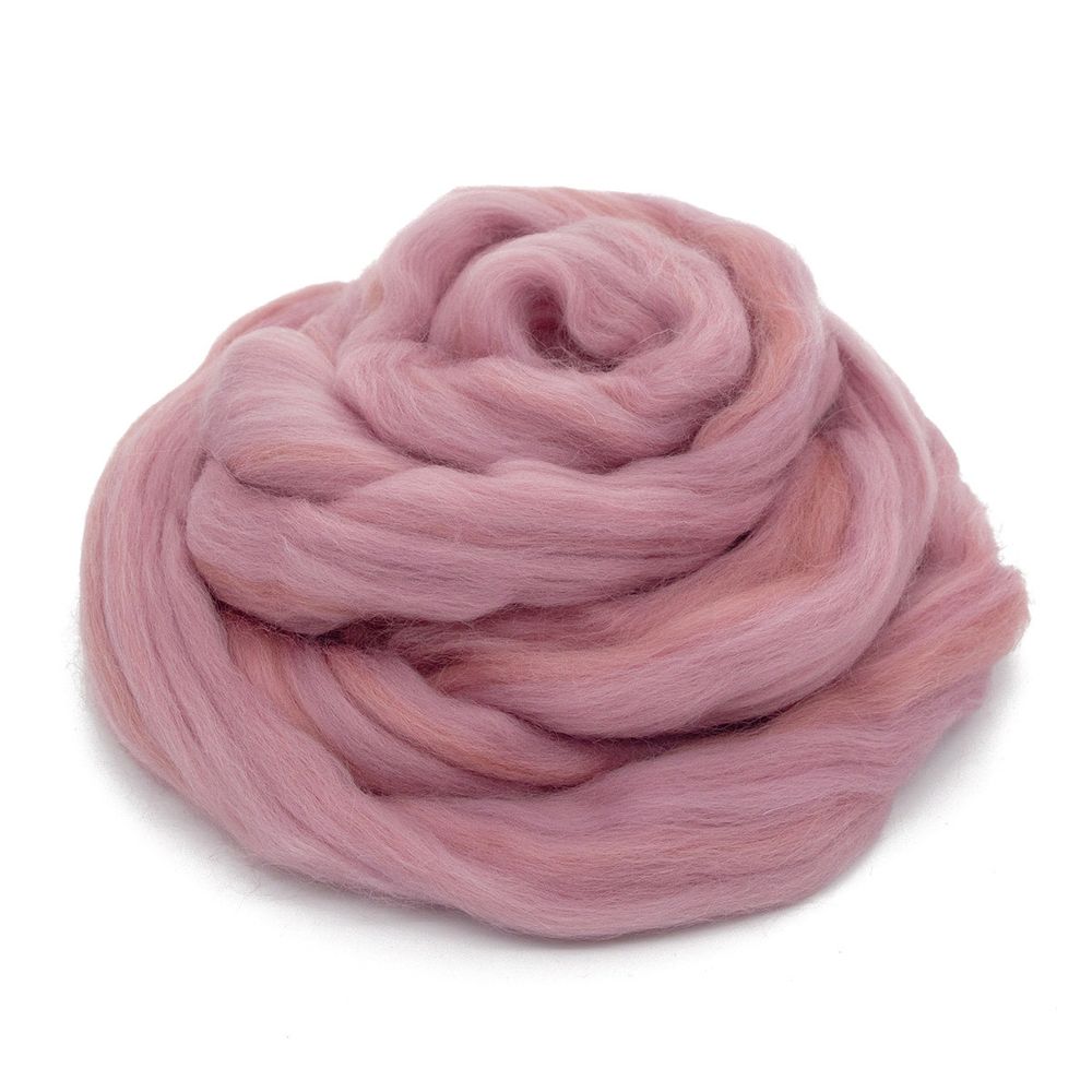 Шерсть для валяния Троицкая п/тонкая 1х100 г (до 29 мкр), 21 брусника