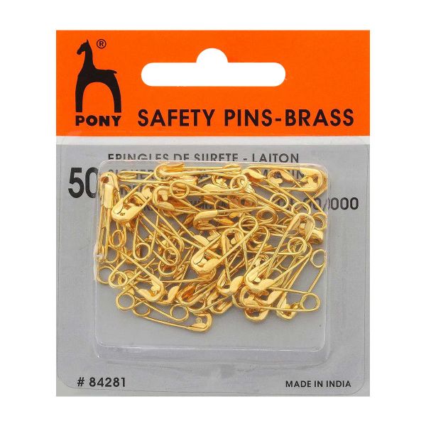 Булавки английские 20мм, латунь, 50 шт, Pony