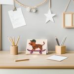 Кристальная (алмазная) мозаика Фрея ALVO-611, открытка, Такса на скейте, 14.8х10.5 см