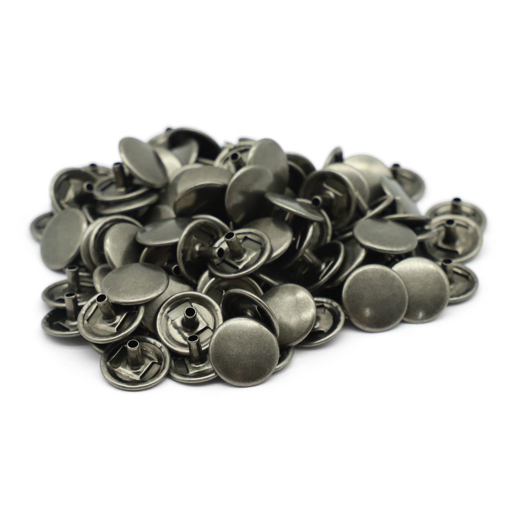 Часть кнопки Альфа (S-образная) ⌀15 мм (A-часть), 5/15 темное серебро, 100 шт, BIG