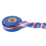 Лента металлизированная Стрела 25±2 мм / 25±0.5 метров, под серебро-малиновый-синий / silver-crimson-d.blue, Blitz