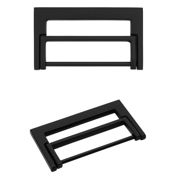 Пряжка прямоугольная 40 мм, металл (M.Black черный матовый), МТ_1871, 6 шт