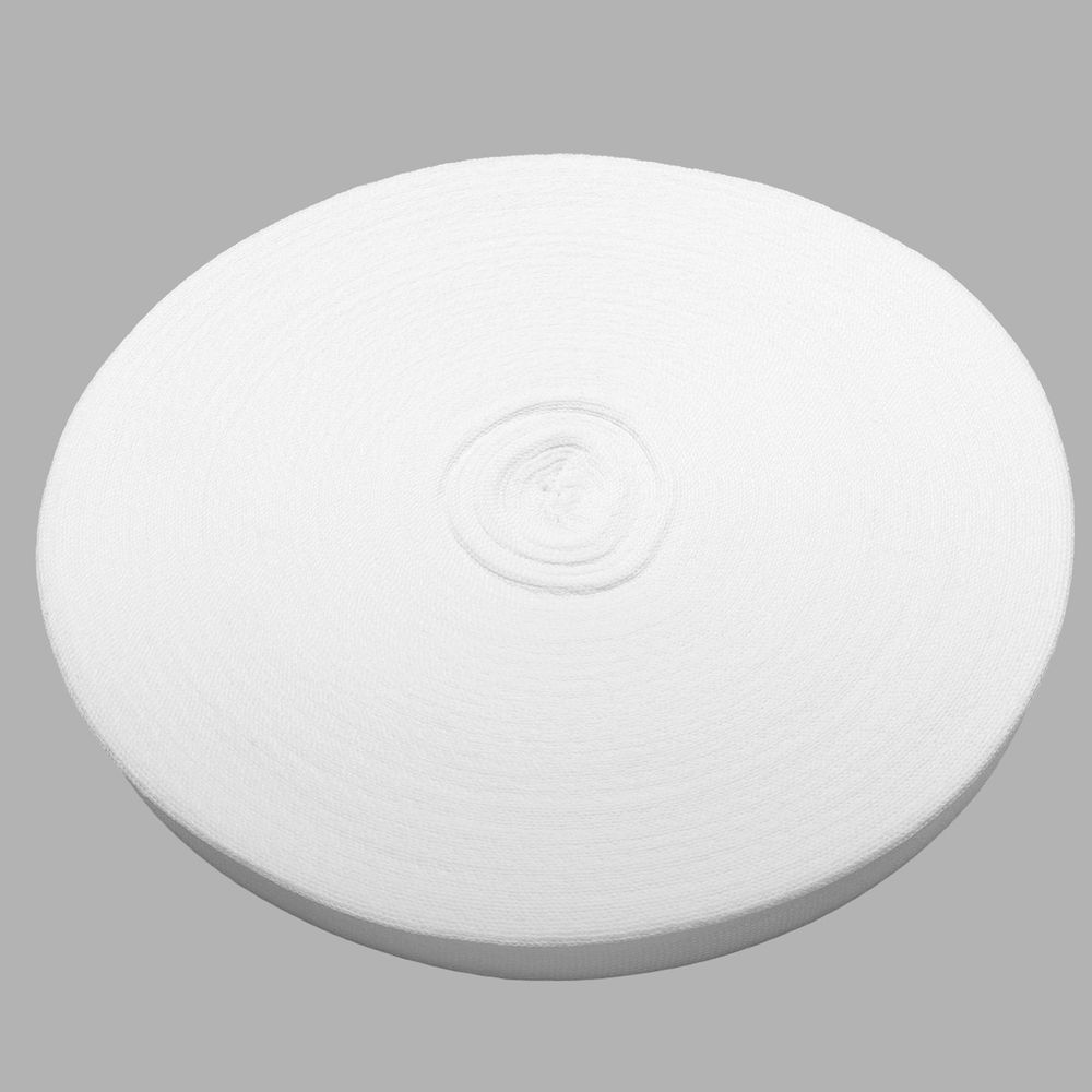 Тесьма (лента) киперная 20 мм / 50 метров, 6 г/м, 100% полиэфир, 01 белый