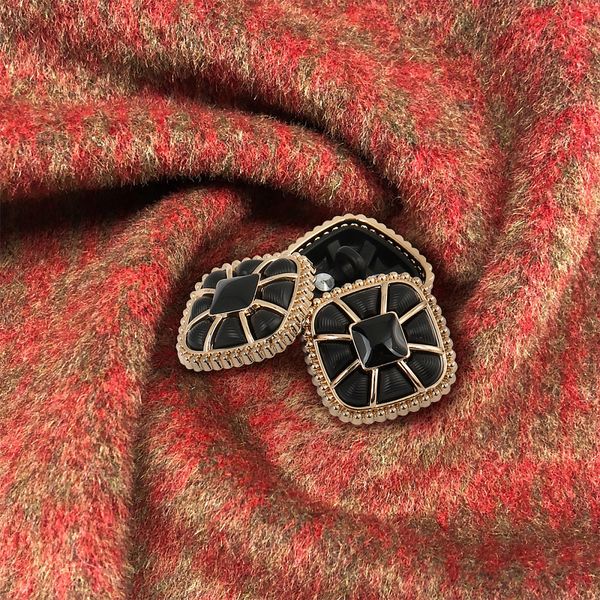 Пуговицы на ножке металлические 28L=18мм, С-MP07 цв.золото/черный, 10 шт